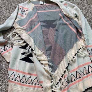 Aztec pink and cream cardigan